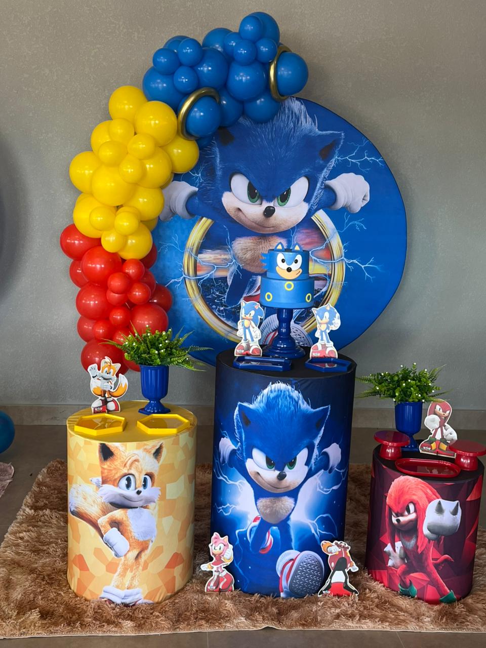 Decoração tema Sonic com balões